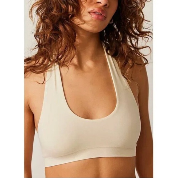 Free People Other - Free People Essential U Neck Halter Neck Bra Cream Size Medium / Large